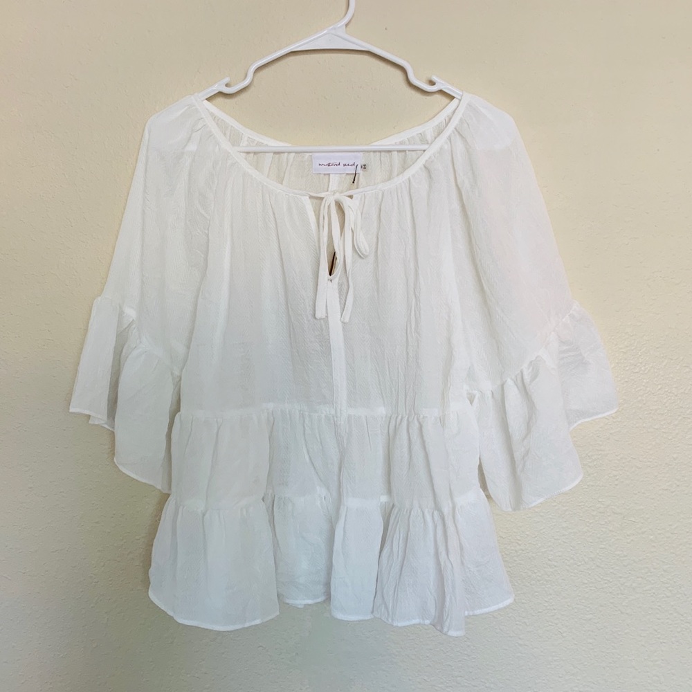 🧚🏻‍♀️ NWT Forever 21 Tiered Sleeve Top Sz S